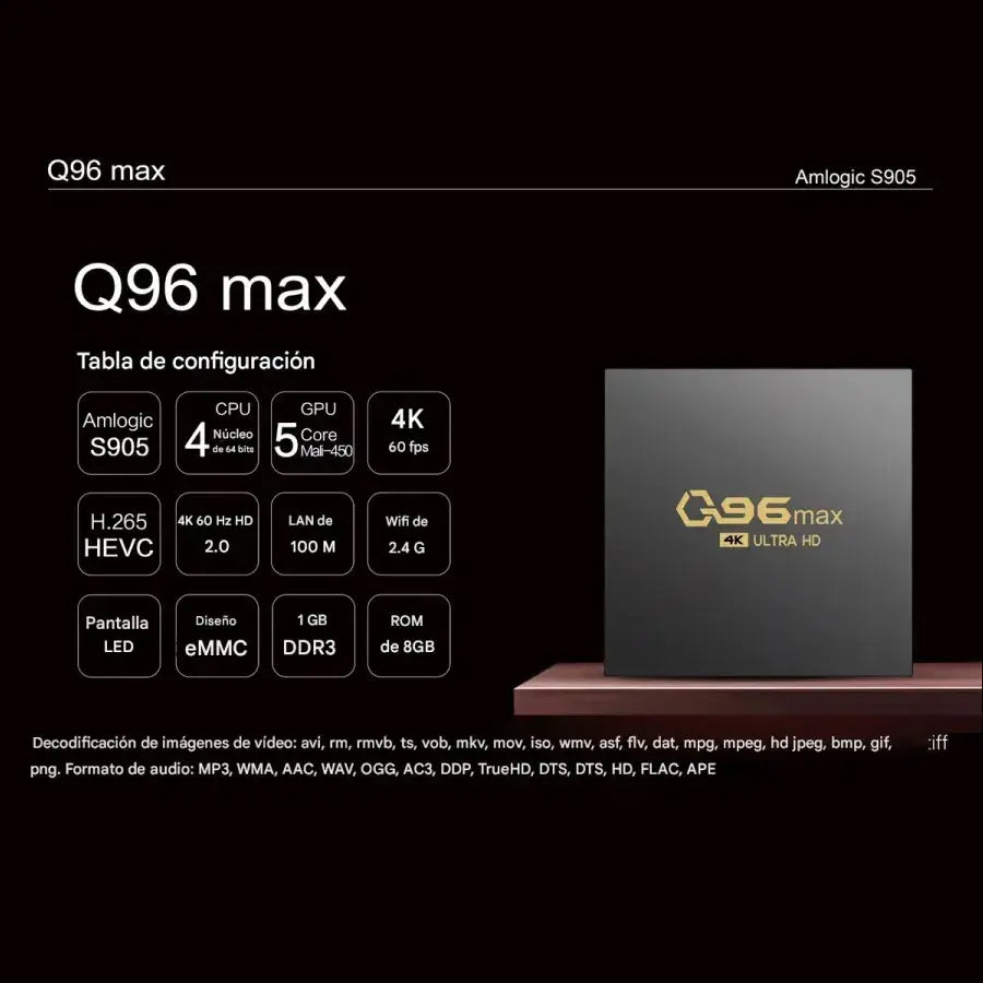 TV Box Q96 con MAGIS TV +1300 Canales Películas y Series
