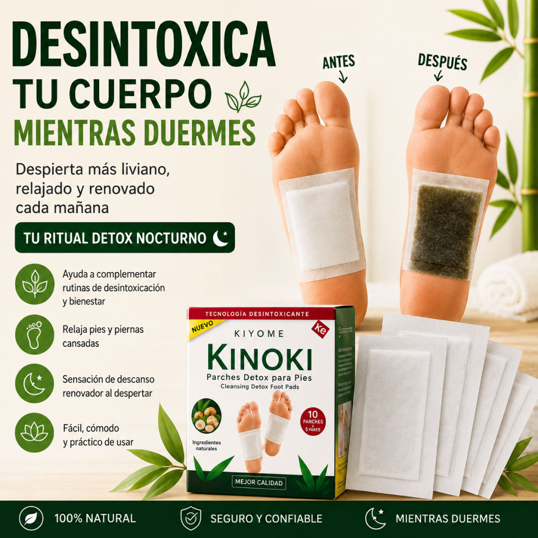 Parches DETOX KINOKI - Despierta más liviano y renovado cada mañana | Pack x30