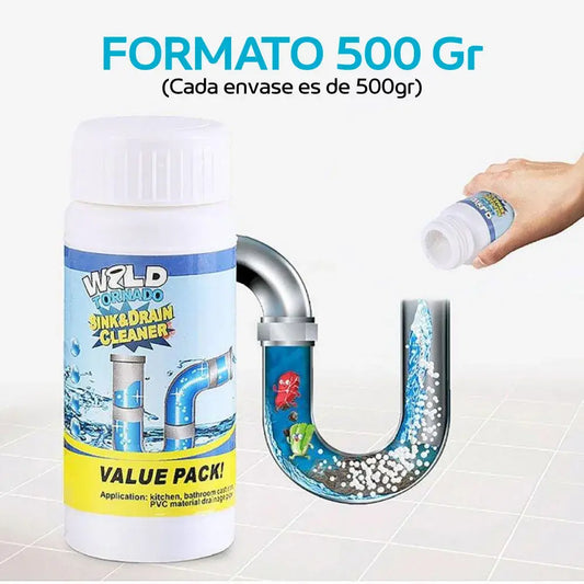 Destapamax - Polvo limpiador de drenaje formato 500gr