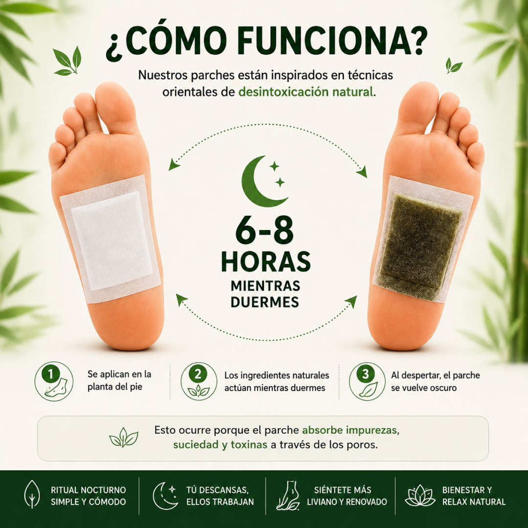 Parches DETOX KINOKI - Despierta más liviano y renovado cada mañana | Pack x30