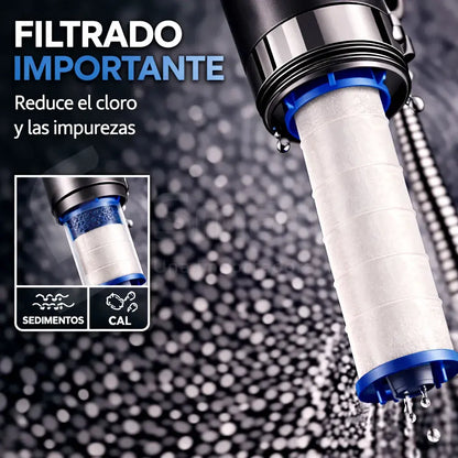 Ducha 4 en 1 de Alta Presión con Filtro y Botón Stop (KIT COMPLETO)