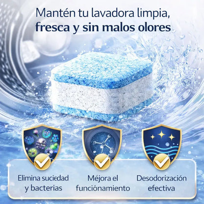 Tabletas anti olor y limpieza profunda para lavadora | Pack x12