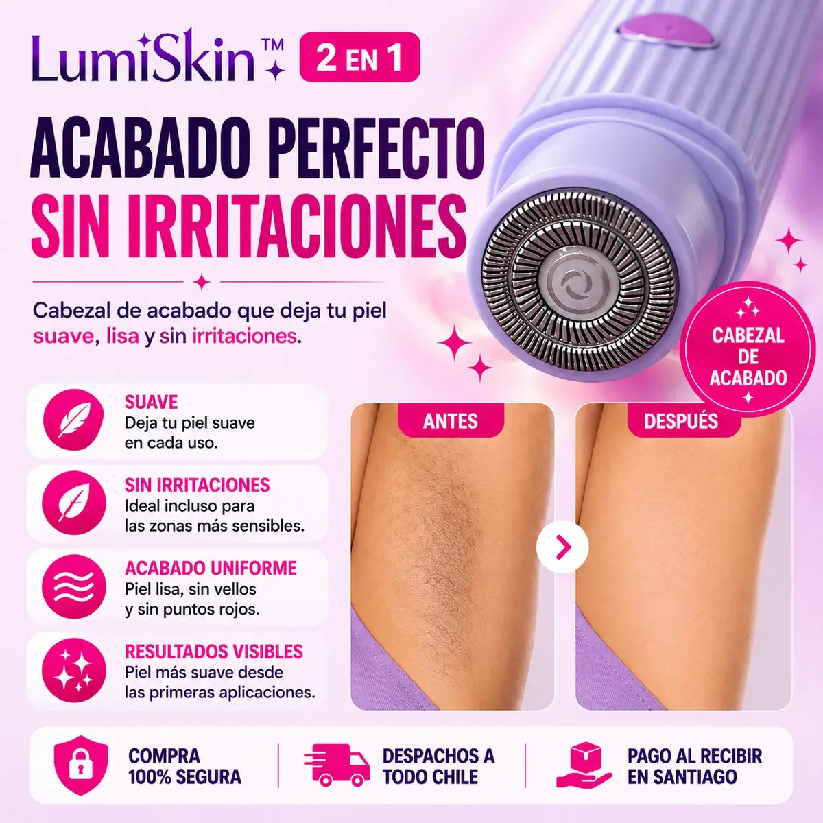 LumiSkin™ 2 en 1 | Depiladora Femenina Recargable