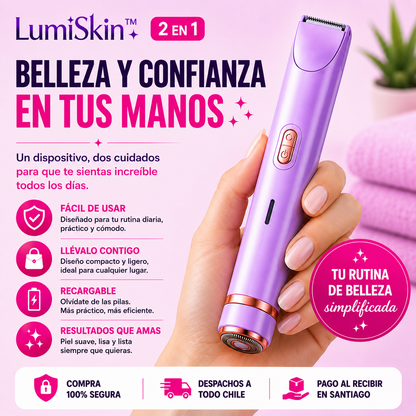 LumiSkin™ 2 en 1 | Depiladora Femenina Recargable