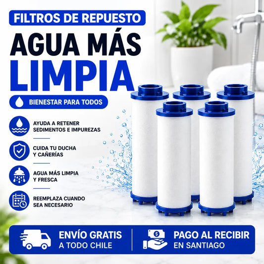 Pack 5 Filtros de Repuesto para Cabezal de Ducha | Agua Más Limpia